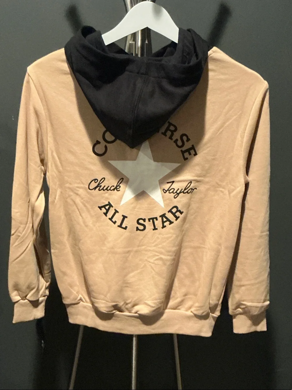 Converse Beige Hoodie with Black Hood